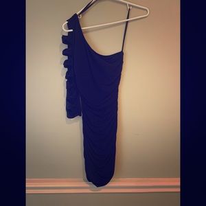 Navy Blue one sleeve mini dress